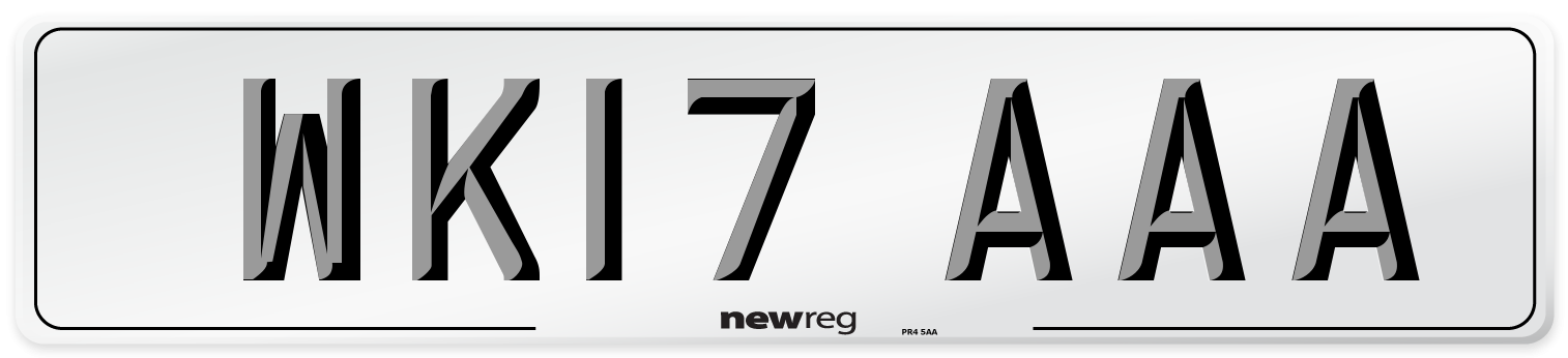 WK17 AAA Number Plate from New Reg